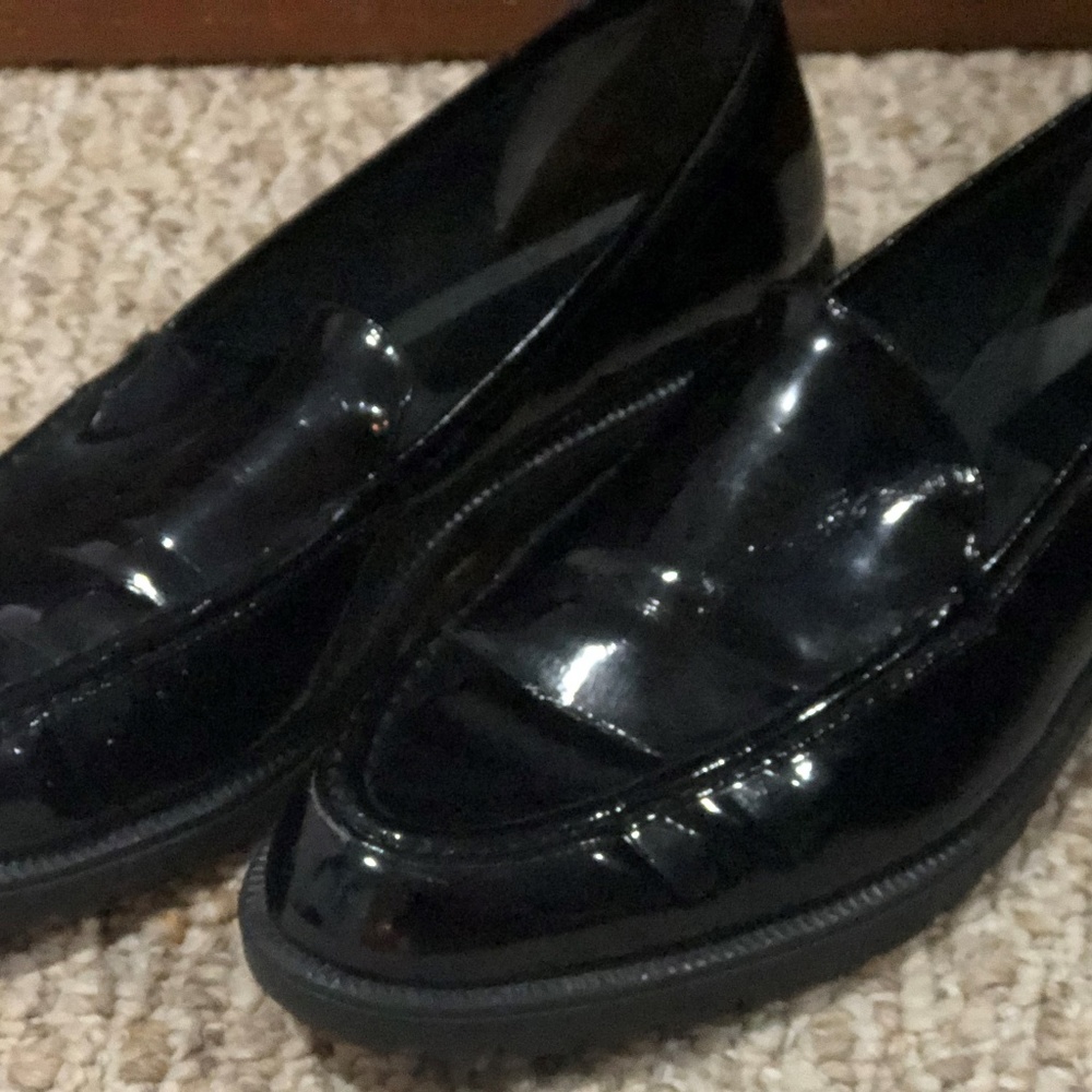 Black Patent Leather Loafers women's size 10